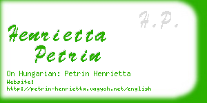 henrietta petrin business card